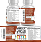 Clean Nutraceuticals Lions Mane 20in1 Mushroom Supplement with Turkey Tail Reishi Cordyceps Chaga Maitake Meshima Poria Cocos Shiitake Oyster Porcini Enoki (5)