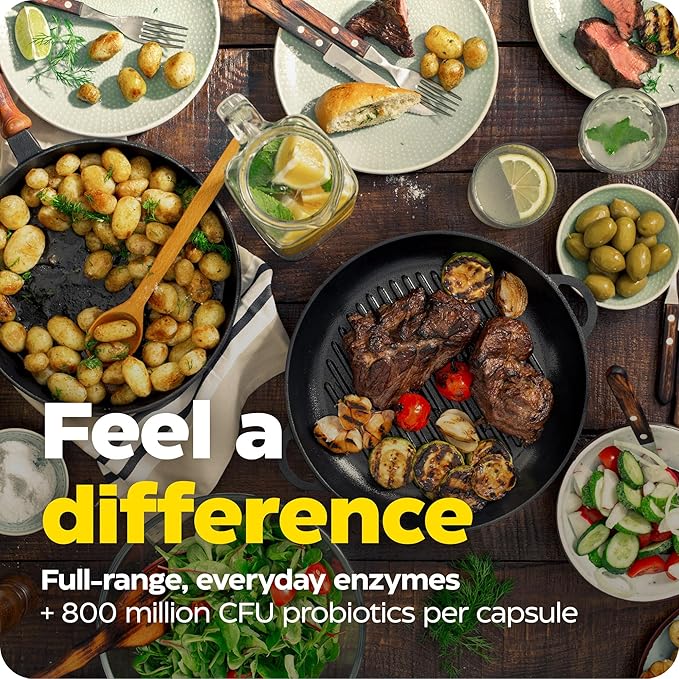 Enzymedica, Digest Complete + Probiotics, Full Range Digestive Enzymes with 800 Million CFU Active Cultures per Capsule, 30 Capsules