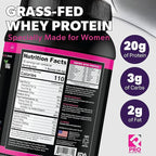 Whey Protein Powder for Women Chocolate Powder - Low Carb Gluten-Free Grass-Fed rBGH-Free - Supports Weight Loss - Natural Stevia Sweetened Protein Shake, 20g (Chocolate Delight, 2lb)