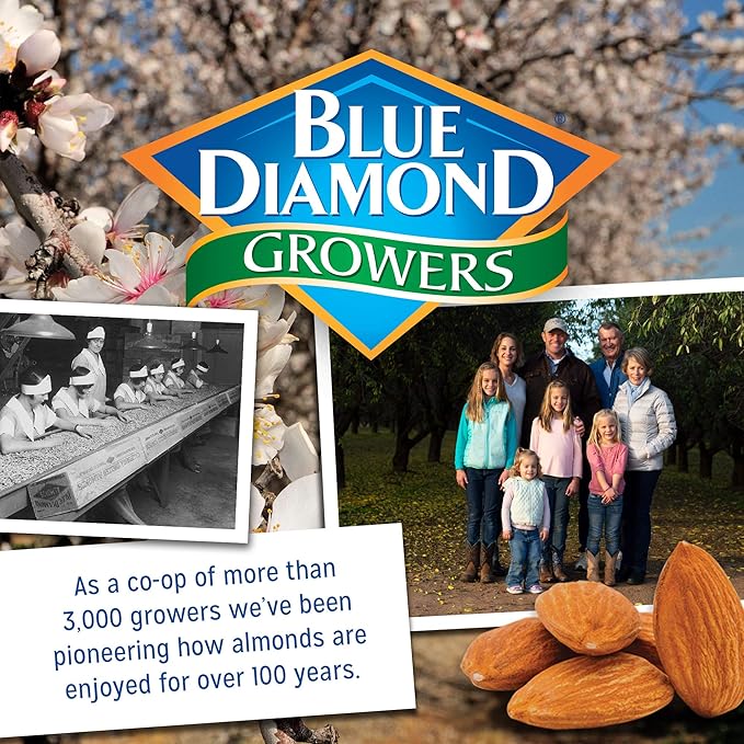 Blue Diamond Almonds Low Sodium Lightly Salted Snack Nuts, 25 Oz Resealable Bag (Pack of 2)