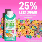 Orgain Organic Kids Nutritional Protein Shake, Fruity Cereal - Kids Snacks with 8g Dairy Protein, 22 Vitamins & Minerals, Fruits & Vegetables, Gluten Free, Soy Free, Non-GMO, 8.25 Fl Oz (Pack of 12)