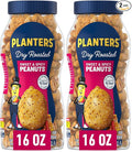 Planters Sweet and Spicy Peanuts, Party Snacks, Plant-Based Protein, 16 oz Jar (Pack of 2)