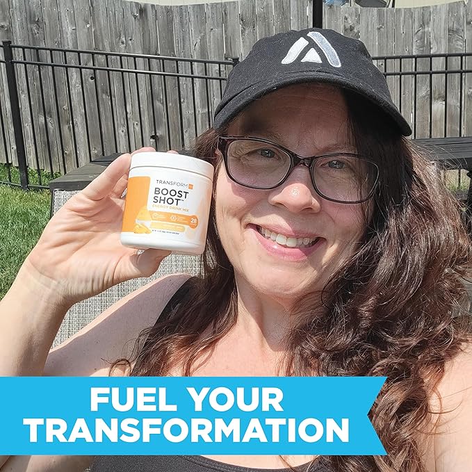 TransformHQ Energy & Focus Powder (Pina Colada) - Boost Shot Clean Energy Drink Mix - Sugar Free - Non-GMO, Gluten-Free - 28 Servings