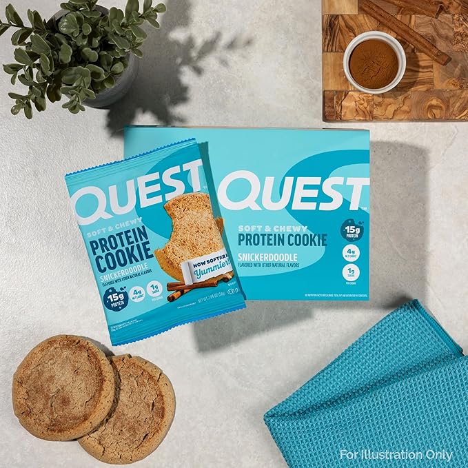 Quest Nutrition Snickerdoodle Protein Cookie, 15g Protein, 1g Sugar, 4g Net Carbs, Keto Friendly, High Protein, Low Carb; 12 Count