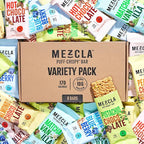 Mezcla Puff-Crispy Plant Based Protein Bars - Variety Pack - Healthy Snacks for Adults & Kids - Granola Bars for School, Travel, & Office Snacks - Gluten Free, Vegan, Non GMO, 10g Protein - 8 Count