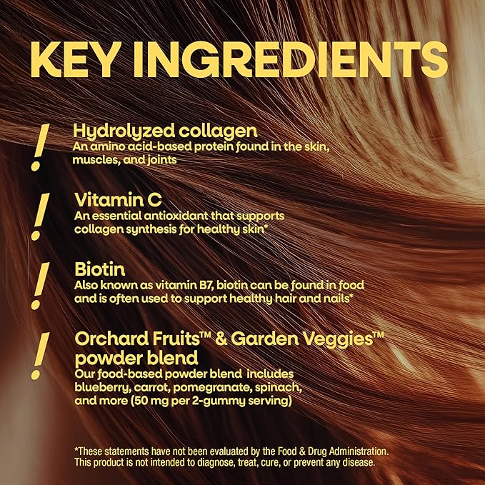 Nature’s Way Alive! Hair, Skin & Nails Gummies with Collagen and Biotin, Advanced Beauty Formula Supplement with Antioxidant Vitamins C & E*, Strawberry Flavored, 60 Gummies