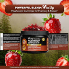 VitaUp Mushroom Supplement - USA Made 10 in 1 Mushroom Gummies - Mushroom Complex with Lions Mane, Cordyceps, Turkey Tail, Reishi, Shiitake for Cognitive & Immune Support - 60 Count