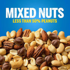 PLANTERS Salted MixedNuts, Peanuts, Almonds, Cashews,BrazilNuts and Pecans, PartySnack, Plant-Based Protein, Quick Snackfor Adults, After SchoolSnack, Bulk Nuts, Kosher,56oz Canister (Pack of 2)