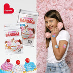 BioSwiss Bandages, Cupcake Shaped Self Adhesive Bandage Set, Latex Free, Sterile Wound Care, 50 Count