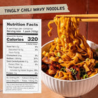 Momofuku Tingly Chili Noodles Ramen Noodles by David Chang, 4 Pack of Restaurant Quality Air-Dried Instant Noodles Now with More Sauce & 11g of Protein