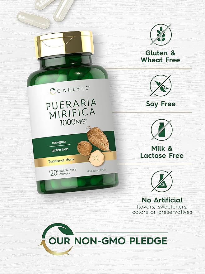 Carlyle Pueraria Mirifica Capsules | 120 Count | Root Extract | Non-GMO & Gluten Free Supplement