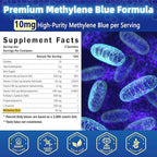 Methylene Blue Gummies 10mg for Humans, 8-in-1 Brain Supplements with NAC, B3, B6, B12, L-Theanine & PS, Brain & Mitochondrial Support, Enhances Energy, Focus and Cognitive, Pure, Vegan, 60 Counts