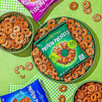 CRISP POWER Protein Pretzels, Variety Pack With Sea Salt, Sesame, & Everything, Up To 28G Protein, High Protein Snack, High Fiber, Low Carb Crunchy Pretzel Snacks, No Added Sugar, 1.75 oz Bags, 6 Pack, Vegan, Keto