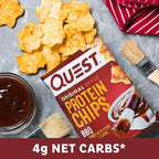 Quest Nutrition BBQ Protein Chips,19g Protein,4g Net Carb,Gluten Free,1.1 oz,(Pack of 24)