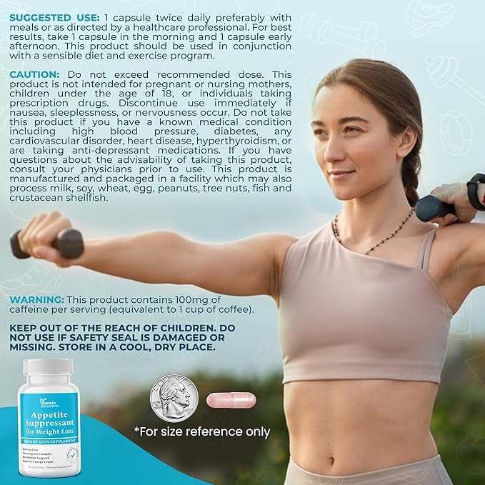 Appetite Suppressant for Weight Loss - Diet Pills for Women w/ Garcinia, Ginger Root, Guarana - Thermogenic Fat Burner & Metabolism Booster for Women & Men | Belly Fat + Energy Support, 30 Caps