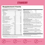 VitaHustle ONE Vegan Strawberry Protein Powder - 20g Plant Protein Meal Replacement with 86+ Superfoods & Greens, Probiotics + No Bloat Digestive Blend - Dairy Free, Gluten Free (15 Servings)
