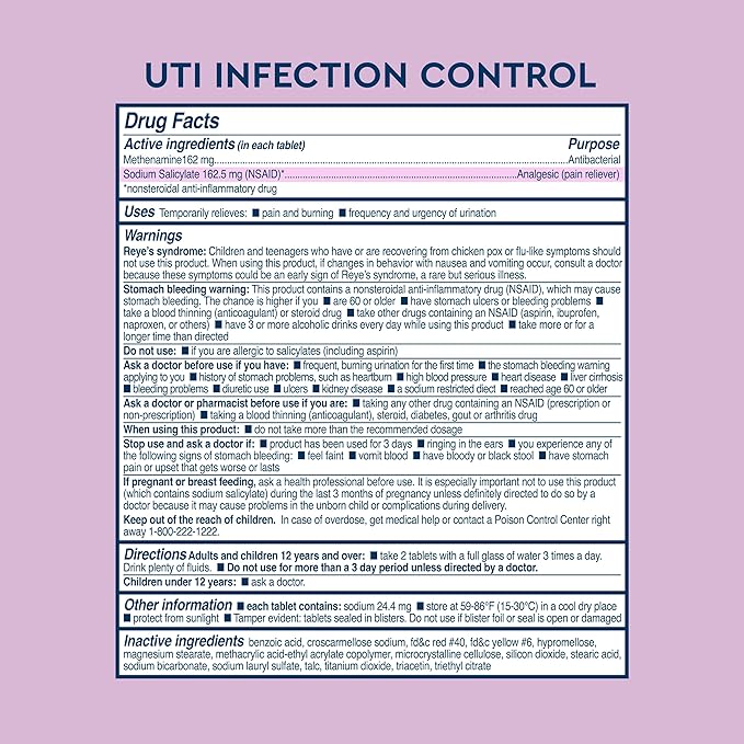 Uqora UTI Emergency Kit - Comes with 2 Urinary Tract Infection Test Strips, 12 UTI Pain Relief Tablets & 12 Infection Control Tablets - Urinary Tract Support - Maximum Strength - 2 Pack