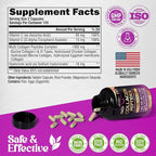 Multi Collagen Peptides - Hydrolyzed Types I, II, III, V & X - Collagen Supplement for Women 1300mg - w/ Hyaluronic Acid, Vitamins C & E - Skin, Hair, Nails & Joint Support - Made in USA, 240 Capsules