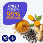 Turmeric + Ginger Extract + BioPerine for Best Absorption (Black Pepper Extract), 1,300+ mg per Serving, Turmeric 95% Curcuminoids, 120 Capsules, 60 Days Supply, GMP Facility