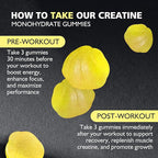 Creatine Monohydrate Gummies 5000mg (135 Count)-Lemon Flavor.