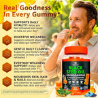 Black Seed Oil Gummies 500mg with Ashwagandha & Apple Cider Vinegar - Immune & Wellness Support Supplement with Vitamin C, Biotin, Turmeric - 60 Organic Gummy Bears for Hair & Skin