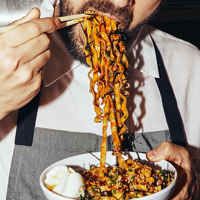 Momofuku Tingly Chili Noodles Ramen Noodles by David Chang, 4 Pack of Restaurant Quality Air-Dried Instant Noodles Now with More Sauce & 11g of Protein