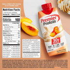 Premier Protein Shake, Peaches & Cream, 30g Protein, No Added Sugar, 24 Vitamins & Minerals to Support Immune Health, 11 fl oz, 12 Pack (Packaging May Vary)