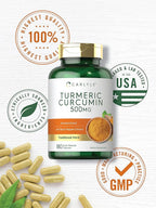 Carlyle Turmeric Curcumin Supplement | 180 Capsules | with Black Pepper Extract | Non-GMO & Gluten Free