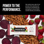POSSIBLE Snack Bar - Whole Food Snack to Support a Healthy & Active Lifestyle - 10g of Organic Plant-Based Protein - Energy Support with Healthy Fats - Strawberry Beet Almond, 12 Count (Pack of 1)