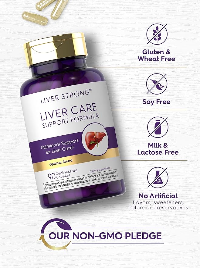 Carlyle Liver Support Supplement for Men and Women | 90 Capsules | Complex Blend with Milk Thistle, NAC, Dandelion Root Extract | Non-GMO and Gluten Free
