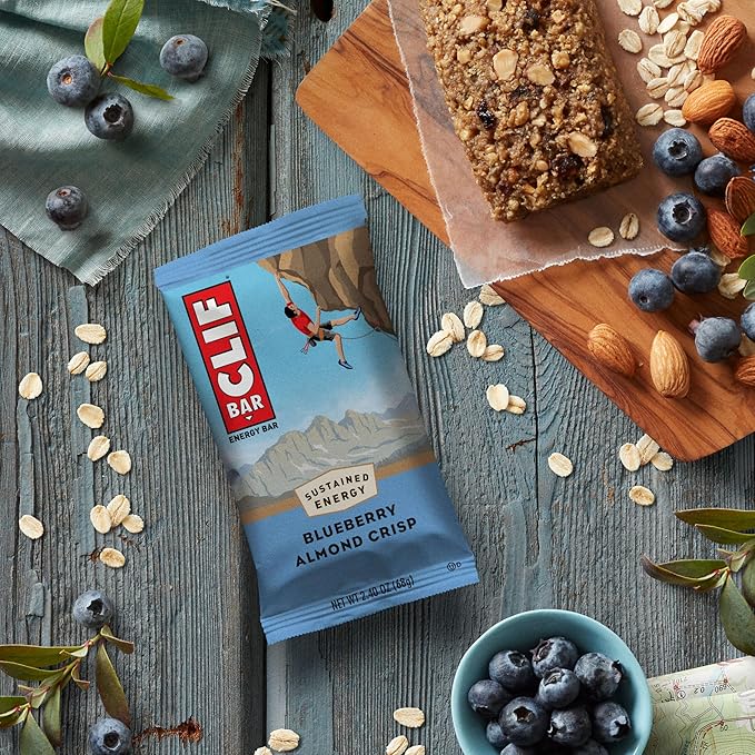 CLIF BAR - Energy Protein Bars - Blueberry Almond Crisp - Made with Organic Oats - Energy Bars - Non-GMO - (10 Pack)
