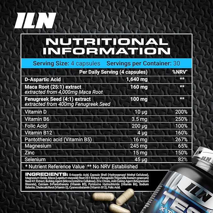 Iron Labs Nutrition Test Xtreme Supplement for Men – D-Aspartic Acid, Maca Root, Zinc and Magnesium (120 Vegan Capsules)