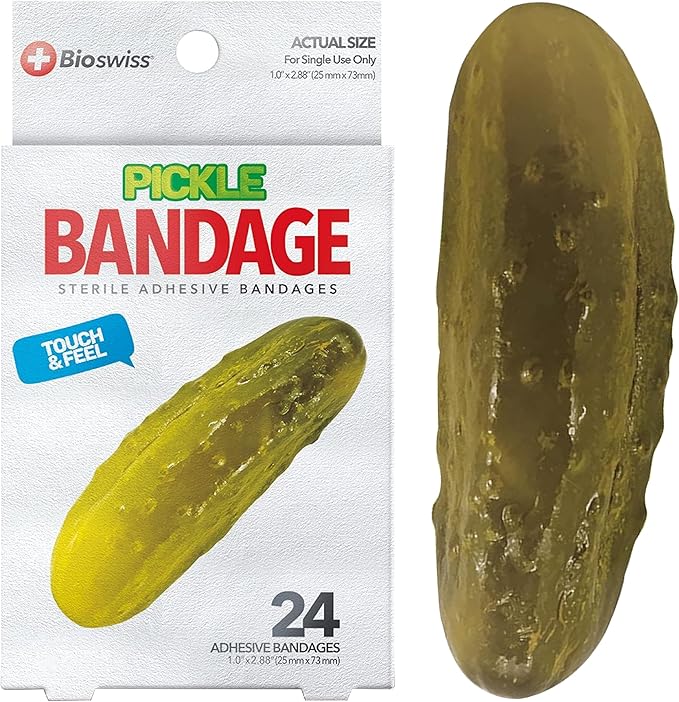 BioSwiss Bandages, Pickle Shaped Self Adhesive Bandage Set, Latex Free, Sterile Wound Care, 24 Count