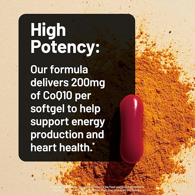 NatureWise CoQ10 200mg Softgels, High Potency Ubiquinone - Coenzyme Q10 Supplement - Antioxidant for Heart Health + Energy - Vegan, Non-GMO, Gluten-Free - 90 Count[3-Month Supply]