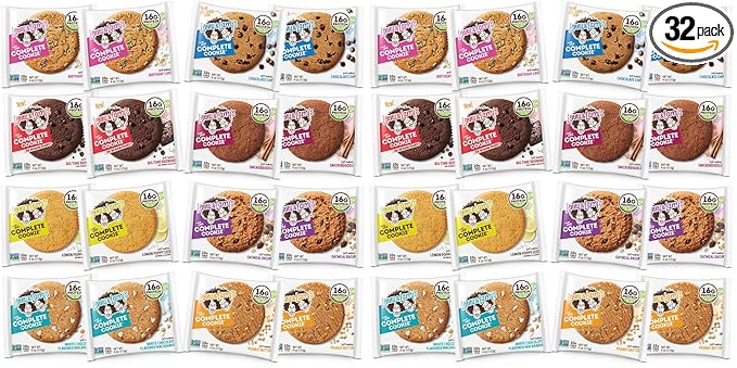 Lenny & Larry's Complete Protein Cookie,[8 Flavor Variety],Chewy Soft Baked,16g Plant Protein,Vegan,Non-GMO,High Fiber,4 Ounce Cookie,(Pack of 32)
