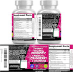Clean Nutraceuticals Vaginal Probiotics for Women + Prebiotics 20 Billion Cranberry Pills w D-Mannose 500 mg for Urinary Tract Health pH Balance - for Vaginal Health Supplements Pills - 2Pack