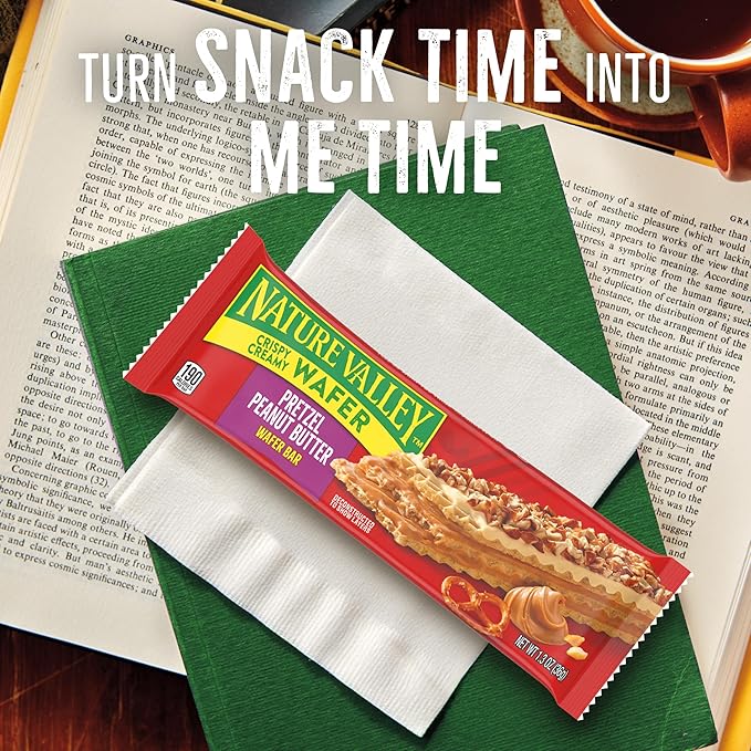Nature Valley Wafer Bars, Pretzel Peanut Butter, 1.3 oz, 5 ct (Pack of 4)