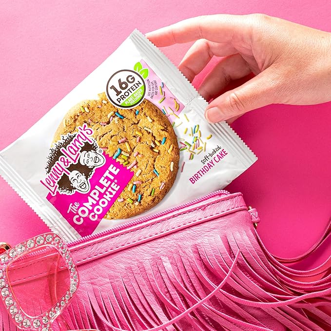 Lenny & Larry's Complete Protein Cookie,[Birthday Cake],Chewy Soft Baked,16g Plant Protein,Vegan,Non-GMO,High Fiber,[4 Ounce] Cookie,(Pack of 24)