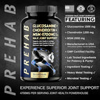 Glucosamine Chondroitin MSM | Premium Joint Support Supplement | Extra Strength 4700mg Max Joint Support | Men & Women | Supports Joint Health & Cartilage, Joint Comfort, Strength and Flexibility
