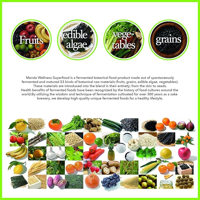 Manda Wellness Superfood | Prebiotic, Fermented Health Product Made in Japan | Support Your Gut Health, Support Your Immune System | Manda Koso (31sachets)