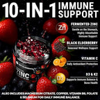 Immune Support Zinc Gummies 50mg with Elderberry Vitamin C and Zinc Supplements - Natural Antioxidant with Copper Vitamin D3 K2 Magnesium - Rich Berry Taste, Sugar-Free, 120 Gummies