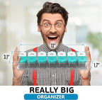 Extra Large Weekly Pill Organizer - XL Vitamin Holder with 7 Detachable AM PM Compartments - Portable Medicine Dispenser for Home and Travel, Big Supplement Container for Weekly or Daily Use, Mint