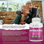 Purely Holistic Resveratrol 1450mg, 90 Servings, Trans-Resveratrol Antioxidant Supplement with Vitamin C and Polyphenol Complex, 180 Vegan Capsules