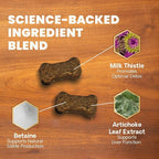 VetriScience Liver Health Chews with Milk Thistle, Vetri Liver Detox Supplement for Dogs, Turmeric and Artichoke Leaf for Liver Support and Detoxification, Chicken, 60 Count