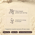 Happy Aging Protein Powder for Women, 20g Organic Pea & Pumpkin Seed Protein, 5g Creatine, Monk Fruit Sweetened, Organic Cocoa & Chia, Vegan Plant Based Protein