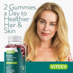 VITEEY Biotin Gummies for Hair Skin and Nails - Biotin for Hair Growth Gummies - 5000 mcg - Vegan, Gluten-Free, Non-GMO – 120 Count