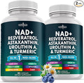 NEW AGE NAD+ Supplement - Astaxanthin, Urolithin A, Resveratrol, CoQ10 & Antioxidant Blend – Cellular Energy, Mitochondrial Support – Vegan, Non-GMO- 120 Count