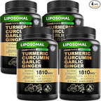 Liposomal Turmeric - High-Absorption Curcumin Supplements, Non-GMO Blend for Digestive Comfort & Daily Support - Organic Turmeric Supplement with Black Pepper (120ct, Pack of 4)