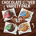 Lenny & Larry's Chocolate Lovers 4 Flavor Variety Pack, Soft Baked, 16g Plant Protein, Vegan, Non-GMO, 4 Ounce Cookie (Pack of 12)