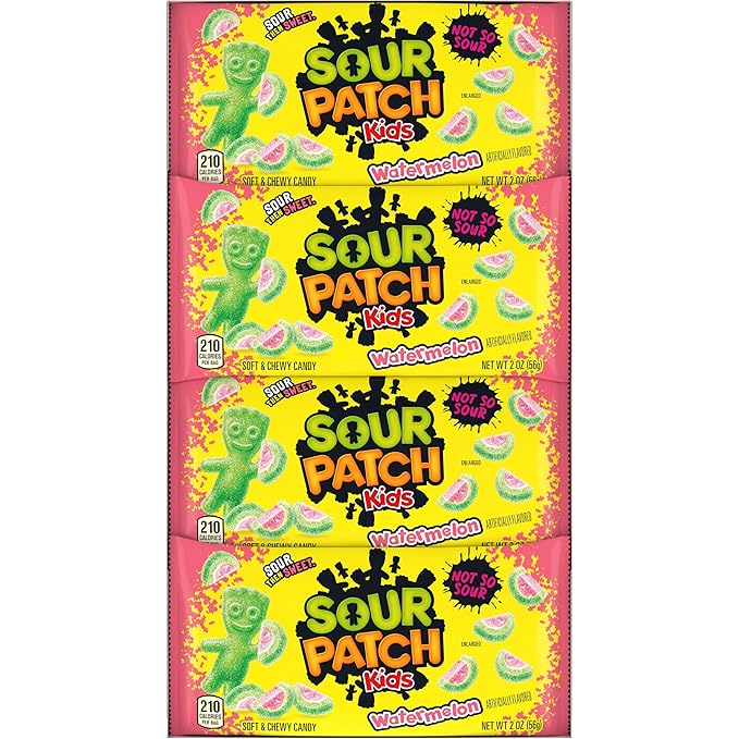 SOUR PATCH KIDS Watermelon Soft & Chewy Candy, Bulk Candy, 24 - 2 oz Bags